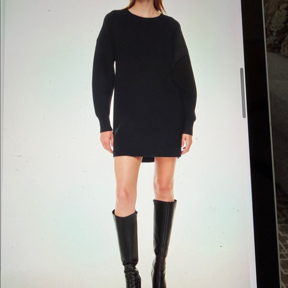 The Group BABATON Aritzia S Black long-sleeve fleece sweatshirt dress SO SOFT